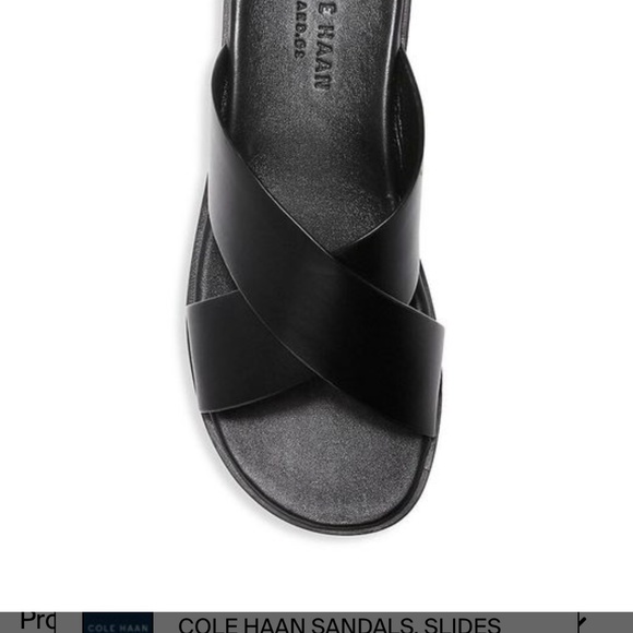 Cole Hann men’s grand black cross cross sandals NWOT - Picture 4 of 5